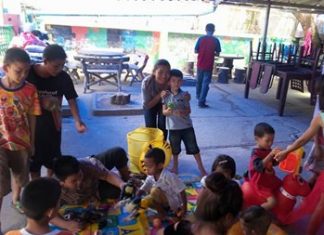 Thanks to Aood Siriluk (center, back) Christmas arrived early at Baan Jing Jai.